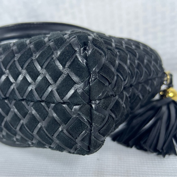 Vintage Bally Black Woven Leather Satchel with Tassel – Made in Italy - Picture 7 of 15